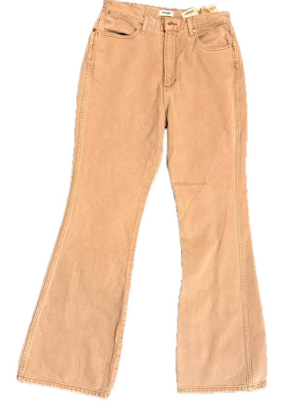 Wrangler Westward High Rise Bootcut Jeans Tan Khaki Earth Wash Size 29 NWOT - Picture 9 of 10